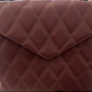 Chic Quilted Brown Clutch